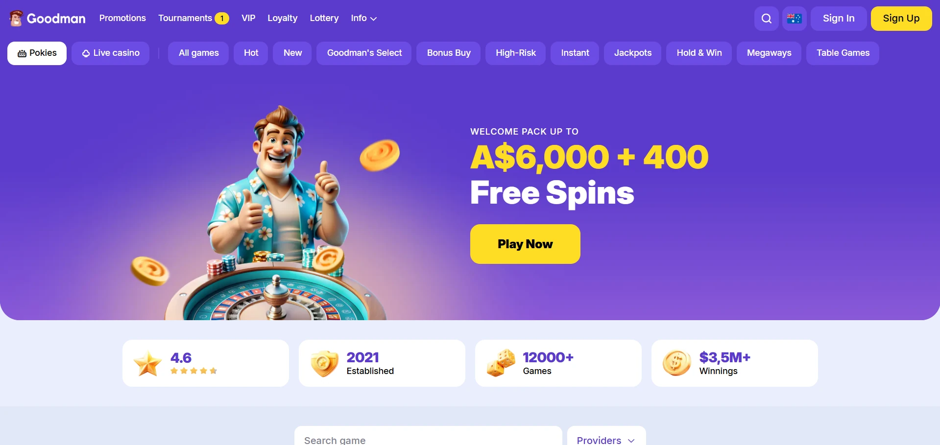 Goodman casino home page